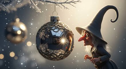 Witch christmas ornament decoration festive holiday