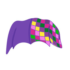 Vector image of a jester hat for Mardi Gras carnival. Colored logo of a headdress for a party.