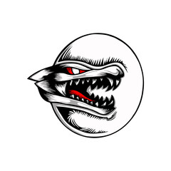 crocodile head logo mascot illustration