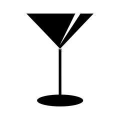 Minimal martini glass silhouette elegant drink icon clean vector design with white background