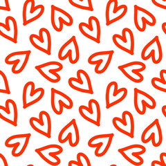 Heart pattern background. Love pattern background. Heart seamless pattern. Seamless patterns with red hearts  background, perfect for Valentine, romantic, or wedding design.