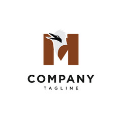 Letter M White Crested Poksay Logo Icon Vector