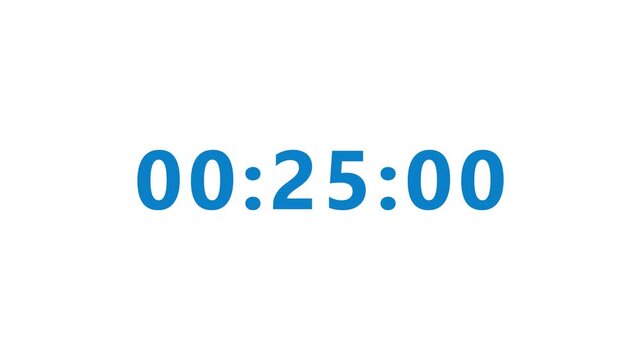 Digital countdown timer animation. Modern stopwatch and clock interface on black background. Flat design with bold numbers, alert display, and time tracking motion graphic.