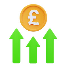 3D Pound Growth Financial Investment Concept