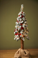 Christmas tree detail with red baubles