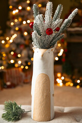 Spruce branches standing in a vase