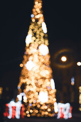 Blurred image of Christmas tree
