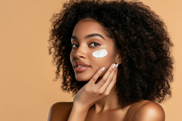 Woman Applying Facial Cream