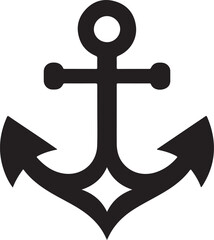 Classic anchor silhouette nautical maritime symbol maritime element ocean travel marine adventure maritime symbol maritime element isolated on transparent background © SMUX SAFALI