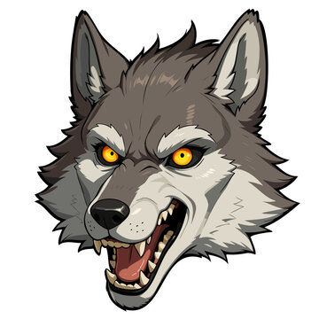 Werewolf Head Timberwolf Angled Anime Comic