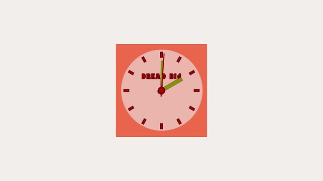 Four clocks each displaying the words Dream Big show time moving forward. Each clock is in a square, and the clock hands move gradually