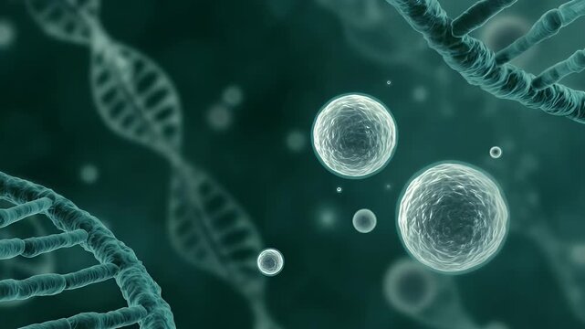 
blue background with a double helix of dna, close up. the intricate structure of the dna molecule is prominently displayed against a vibrant blue backdrop,