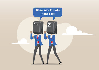 Ctrl Z Undo Team – Fixing Mistakes and Making Things Right Concept
