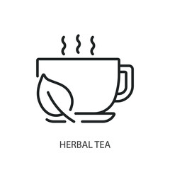 Herbal tea thin line vector icons.