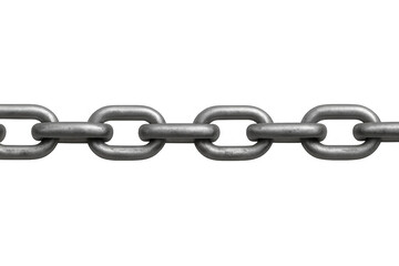 Obraz premium Metal chain link texture connecting segments, symbolizing strength, security, and unbreakable bonds, with a transparent background