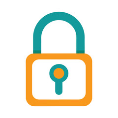 Modern flat design padlock icon symbol for security privacy data protection safe access confidential information unlocked locked concept