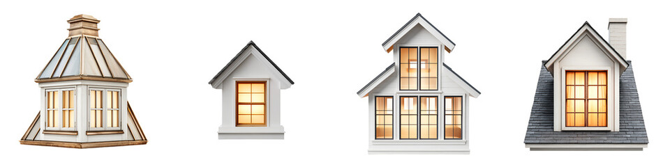 Fototapeta premium Roof Dormer Collection: Architectural Elements in Different Styles