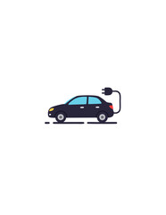 Fototapeta premium Sleek electric car charges seamlessly