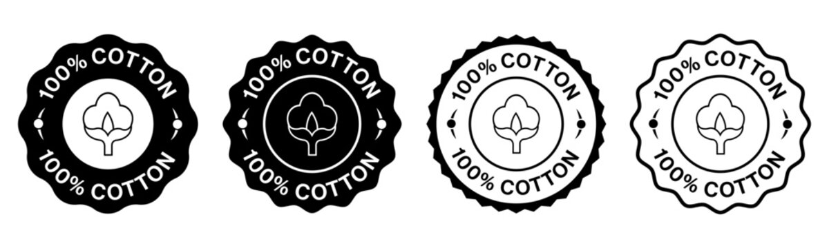Cotton Badge Icon Label Design Vector Stamp Emblem