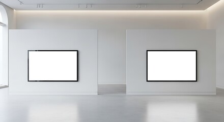 Bright Gallery Blank Canvas for Your Artistic Vision, Modern Exhibit Space