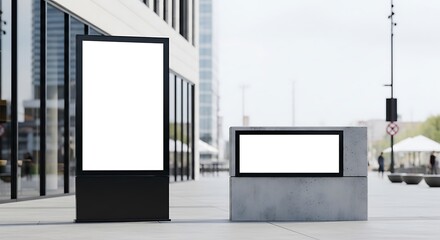 Modern City Advertising Blank Billboards Awaiting Creative Content