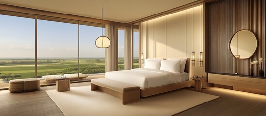 Luxurious bedroom with vineyard view