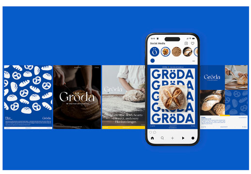 Artistic Bakery Social Media Templates Mockup PSD