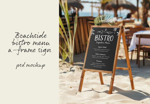 Beachside Bistro Menu Mockup PSD