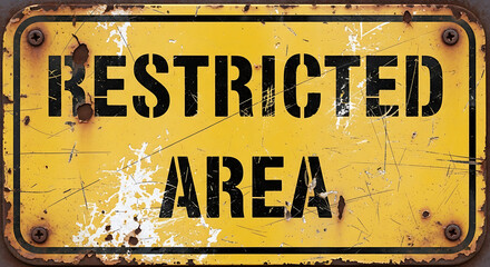 Weathered Restricted Area Sign