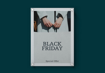 Black Friday Shopping Poster Mockup PSD