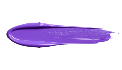 textured abstract violet color paint stroke isolated on transparent background, png