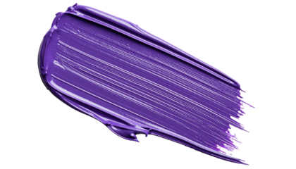 textured abstract violet color paint stroke isolated on transparent background, png