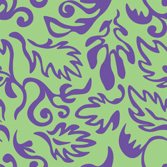 Seamless blooming floral pattern based on hand drawn art ornaments. Colorful flowers on color background. Vector illustration. Simple minimalistic pattern for fabric, textile.