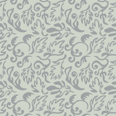 Seamless blooming floral pattern based on hand drawn art ornaments. Colorful flowers on color background. Vector illustration. Simple minimalistic pattern for fabric, textile.