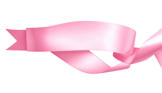 A flowing, stylized ribbon in a soft pink hue, isolated against a transparent backdrop