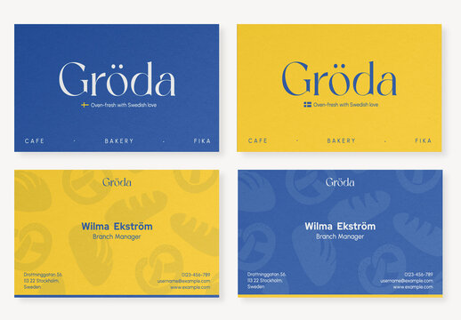 Elegant Business Card Design Template Mockup PSD