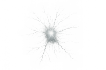 Energy blast generating electric light discharge with bright glow effect, abstract power explosion background