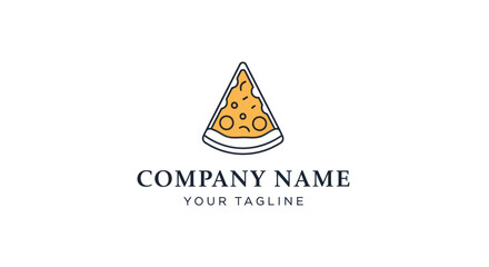 Minimalist Pizza Slice Logo Design for Food Business Branding.