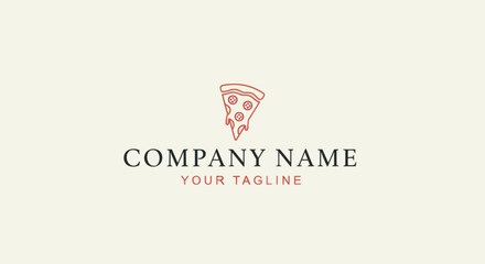 Pizza slice logo design for a restaurant or food business.