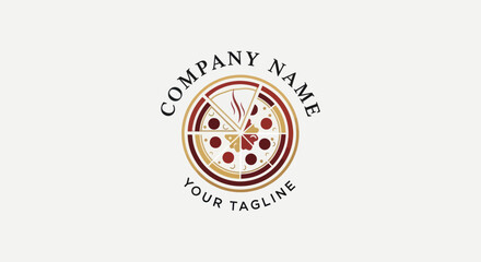 Pizza Company Logo Design With Company Name And Tagline.