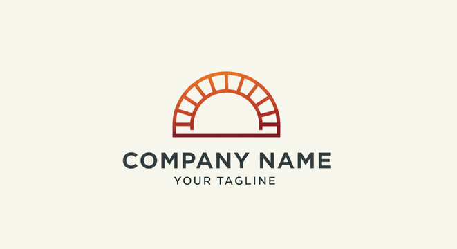 Minimalist Oven Logo Design with Brick Arch and Clean Typography for Bakery or Restaurant.
