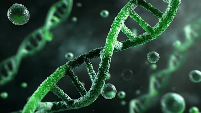 
blue background with a double helix of dna, close up. the intricate structure of the dna molecule is prominently displayed against a vibrant blue backdrop,