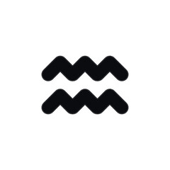 Zodiac horoscope. Aquarius astrological icon symbol. Stylized star sign esoteric. Simple line vector illustration.