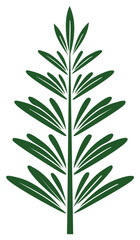 Fototapeta premium Stylized Green Branch Illustration Simple Leaf Shapes Design Template Element