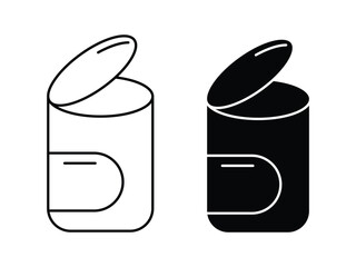 soft drink icon. soft drink can icon Vector simple flat graphic illustration. Storing cocktails and soda in jar. Simple black and white vector.