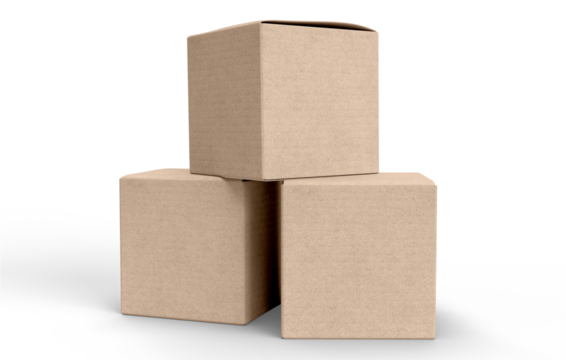 cardboard boxes isolated on white background