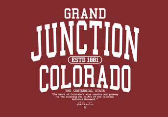 Retro typography college varsity State of Colorado slogan with Grunge effect for jersey, t-shirt, or wall art design - Vector
