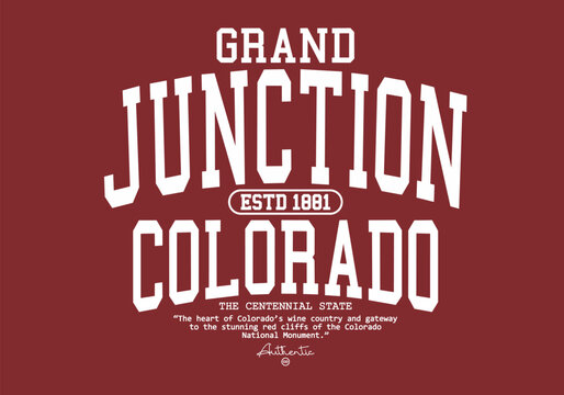 Retro typography college varsity State of Colorado slogan with Grunge effect for jersey, t-shirt, or wall art design - Vector