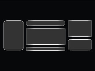 Vector art of set of glass morphism buttons and elements for web design isolated on with a modern and clean style