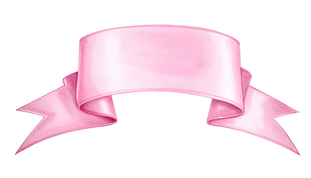 A digitally-rendered, pink satin banner, gracefully arched with flowing, pointed edges, on a black background